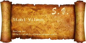 Stahl Vilmos névjegykártya
