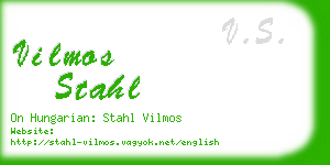 vilmos stahl business card